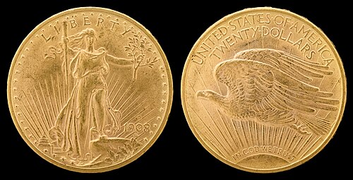 Saint-Gaudens Double Eagle 1908-S obverse