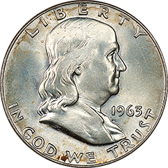 Franklin Half Dollar 1963-D obverse