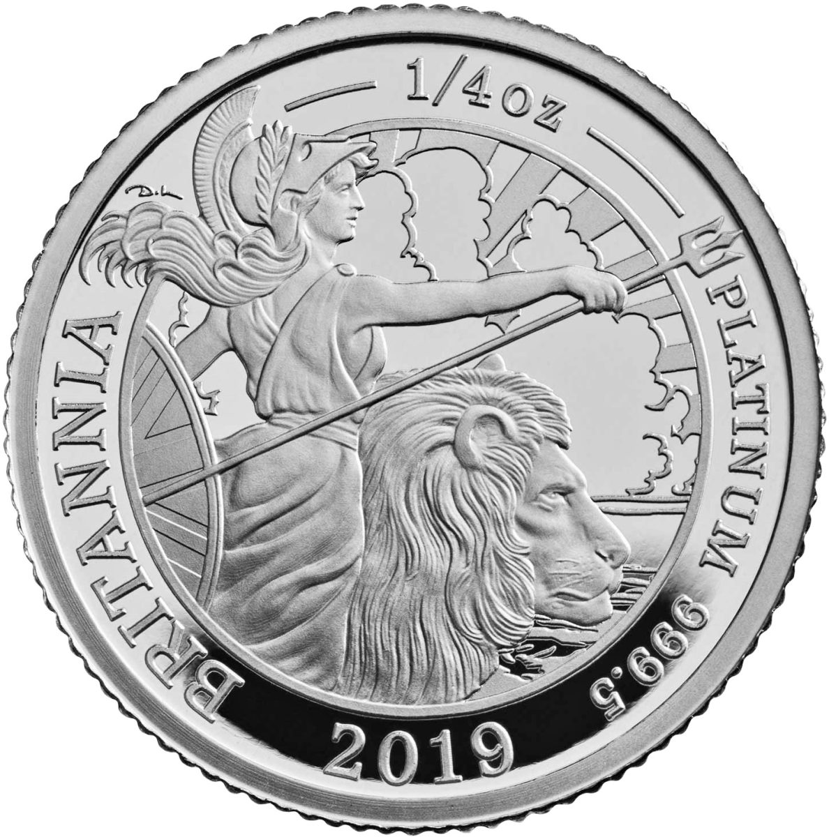 25 Pounds - Elizabeth II 5th portrait; 1/4 oz Fine Platinum