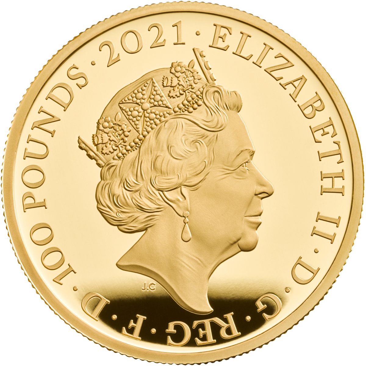 100 Pounds - Elizabeth II Alice's Adventures in Wonderland; Gold Proof obverse