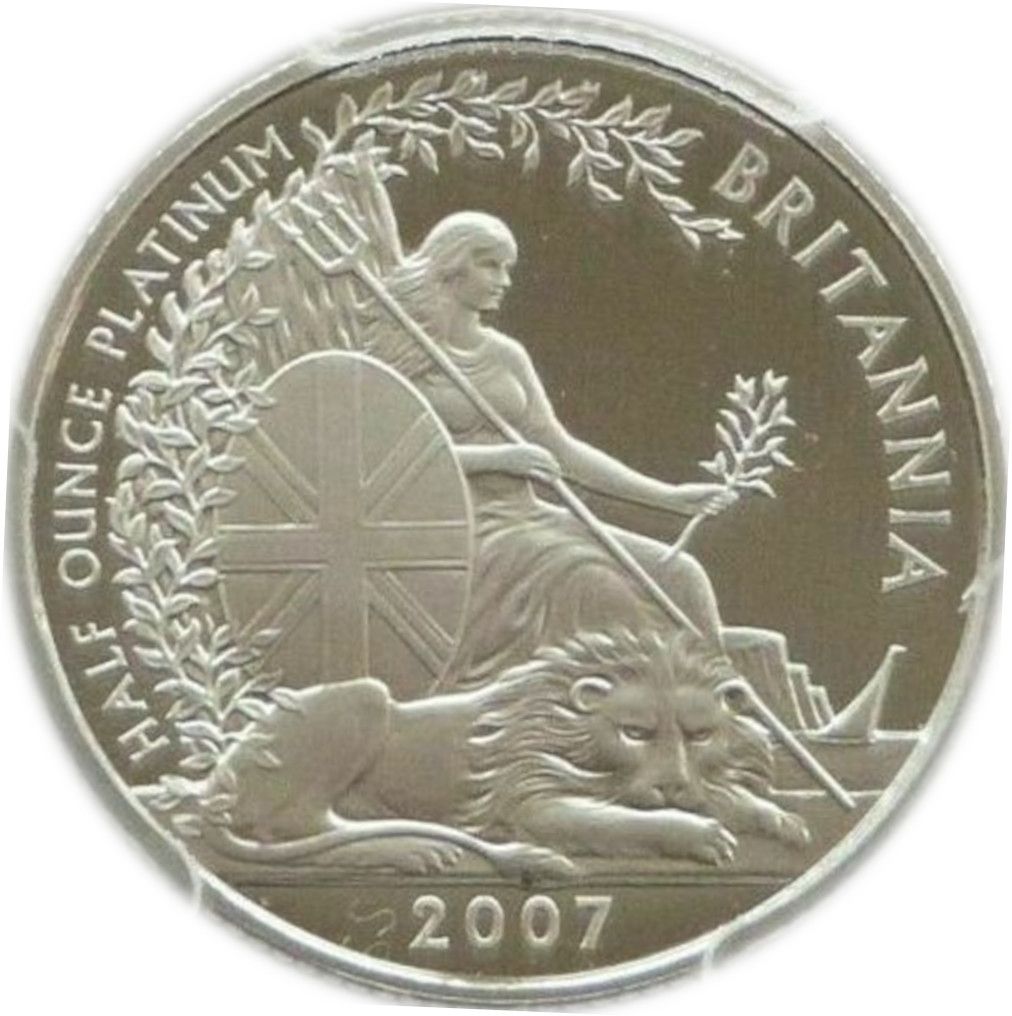 50 Pounds - Elizabeth II 4th portrait; 1/2 oz Fine Platinum