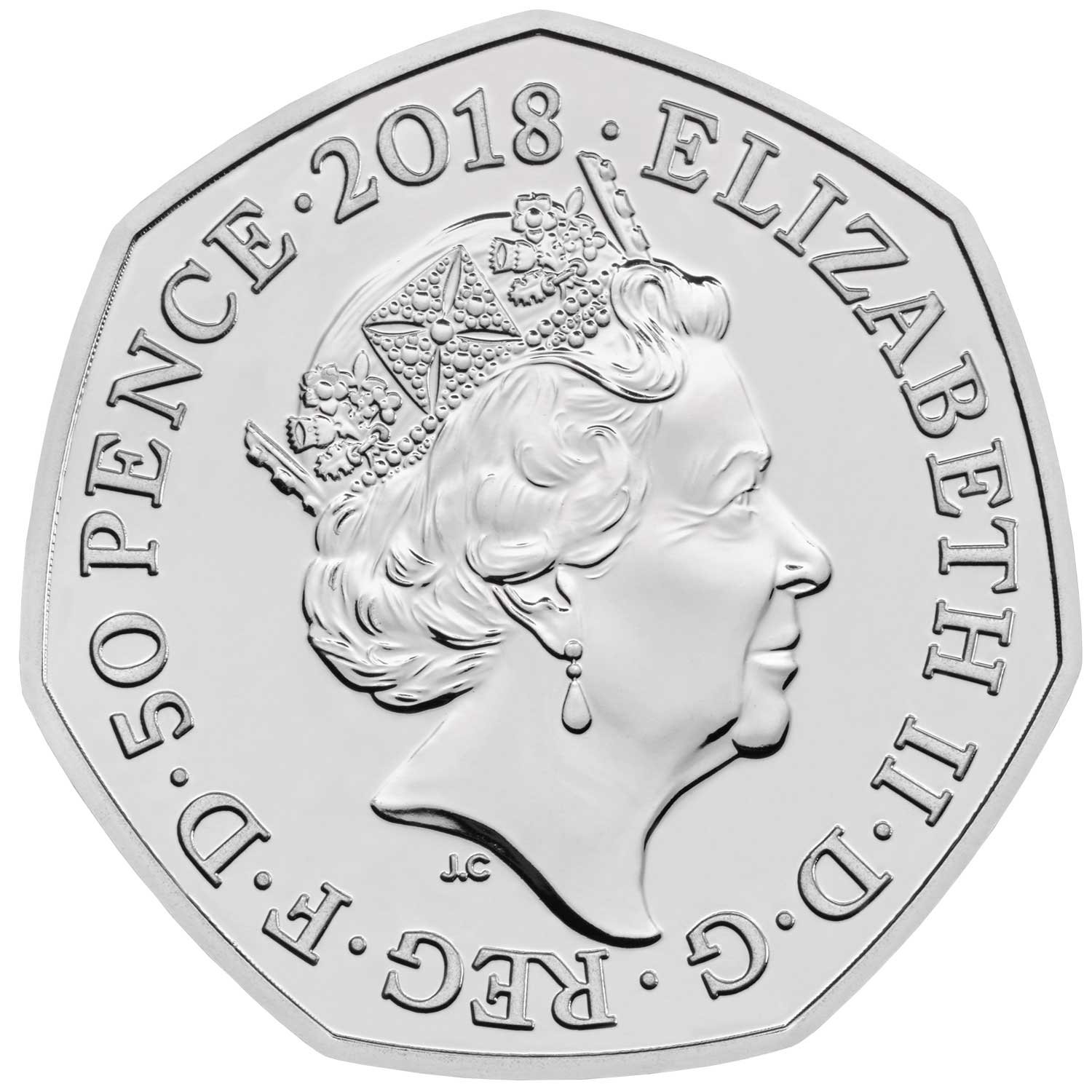 50 Pence - Elizabeth II 5th portrait; Paddington at the Station obverse