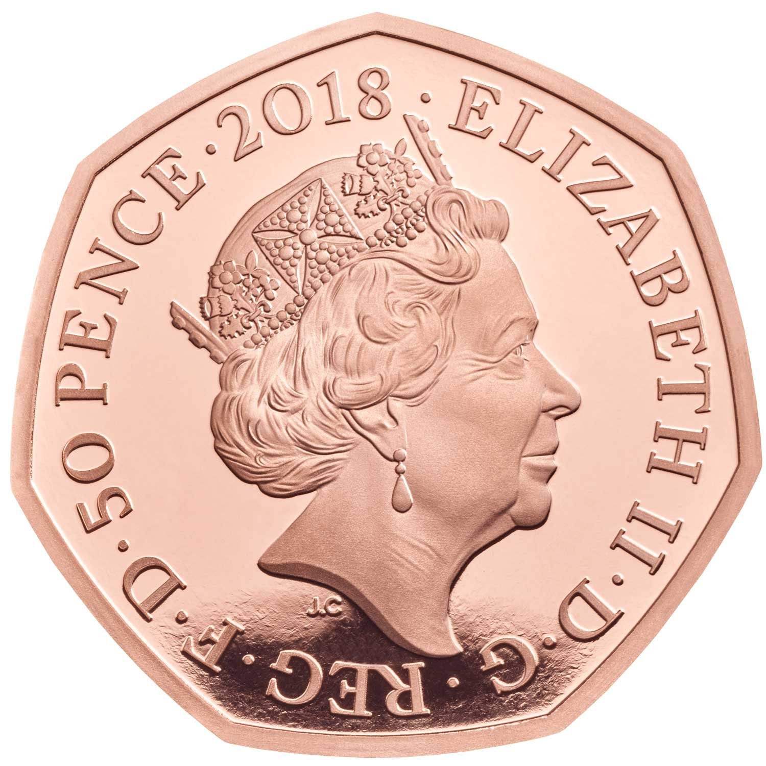 50 Pence - Elizabeth II Paddington at the Station; Gold Proof obverse
