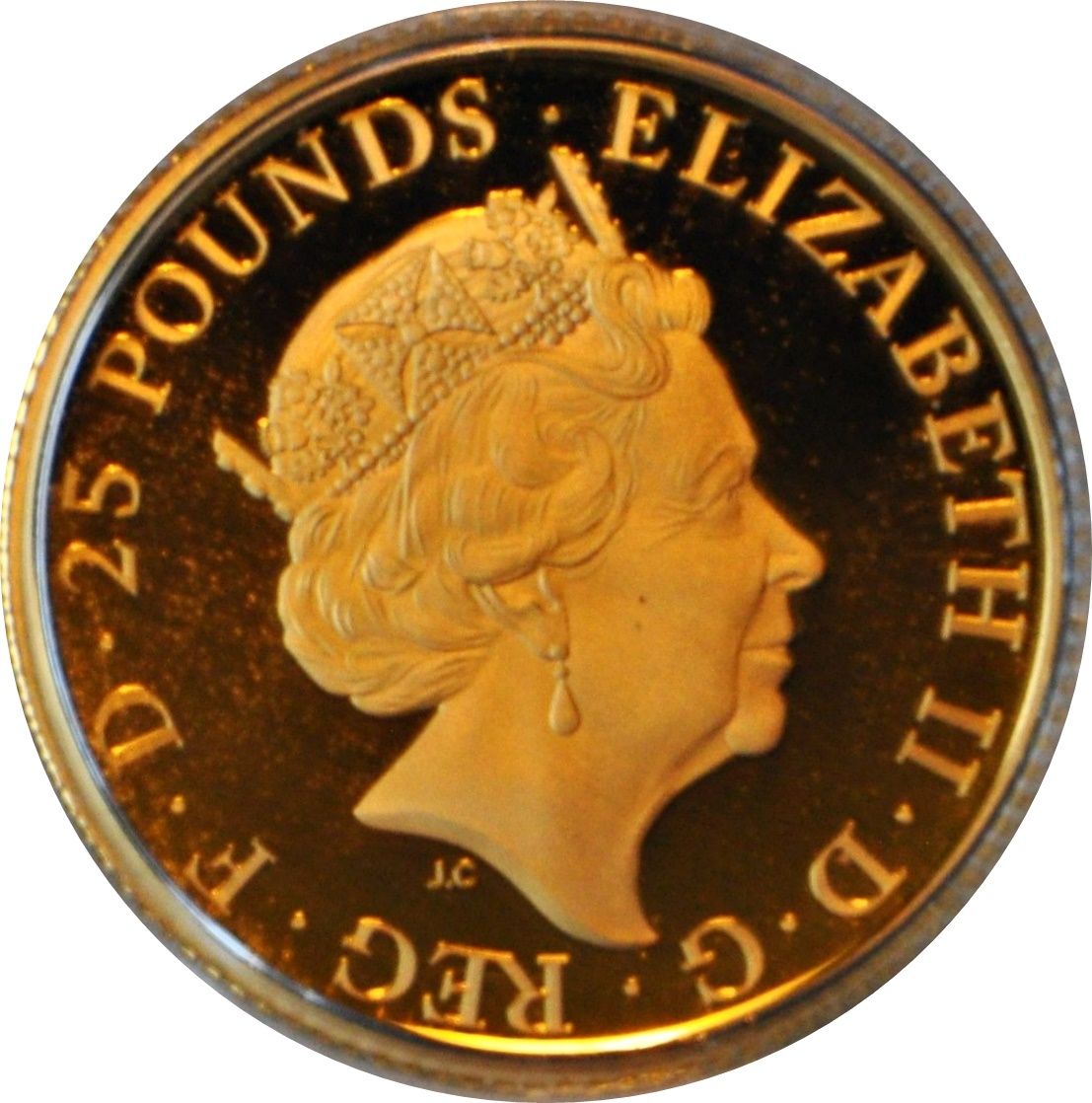 25 Pounds - Elizabeth II Royal Air Force Badge; Gold Proof obverse