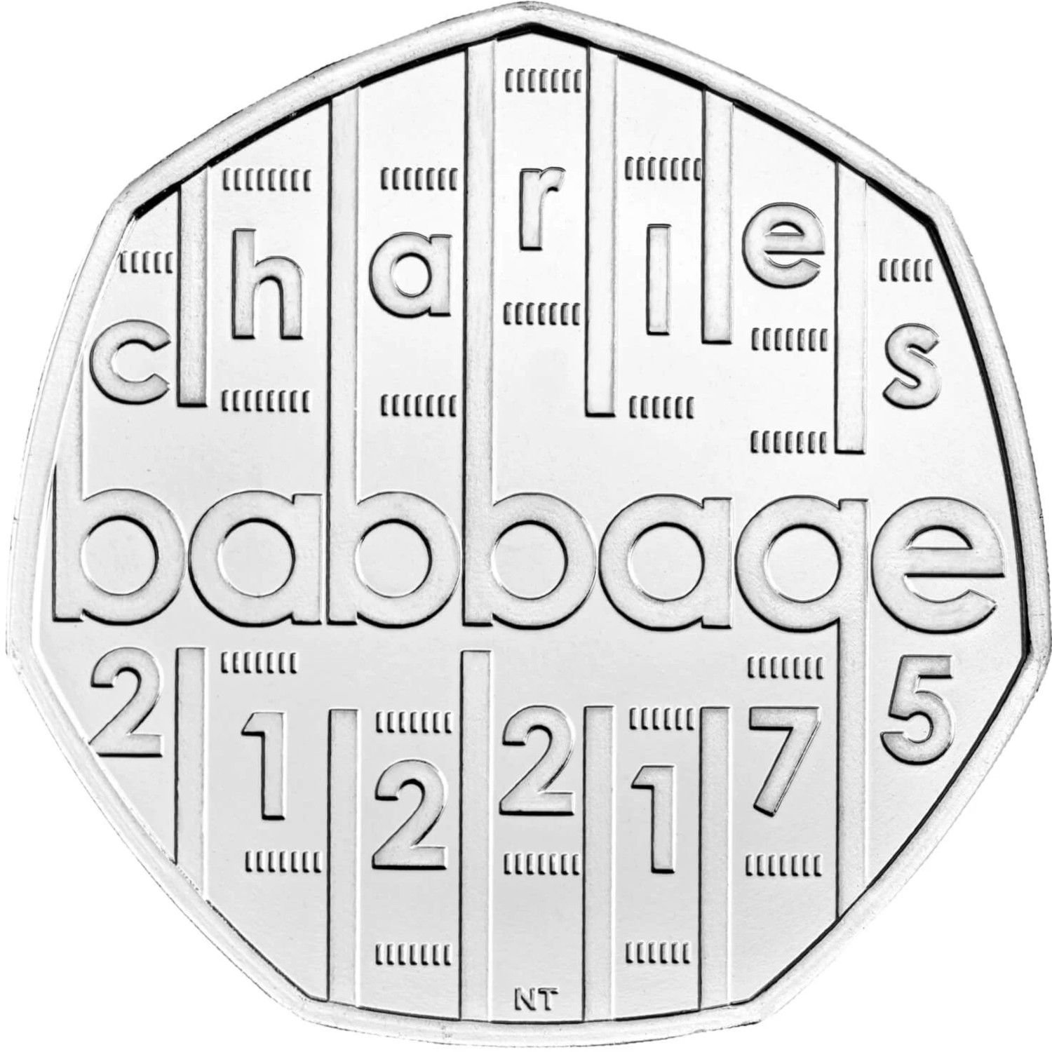 50 Pence - Elizabeth II Charles Babbage; Silver Piedfort reverse