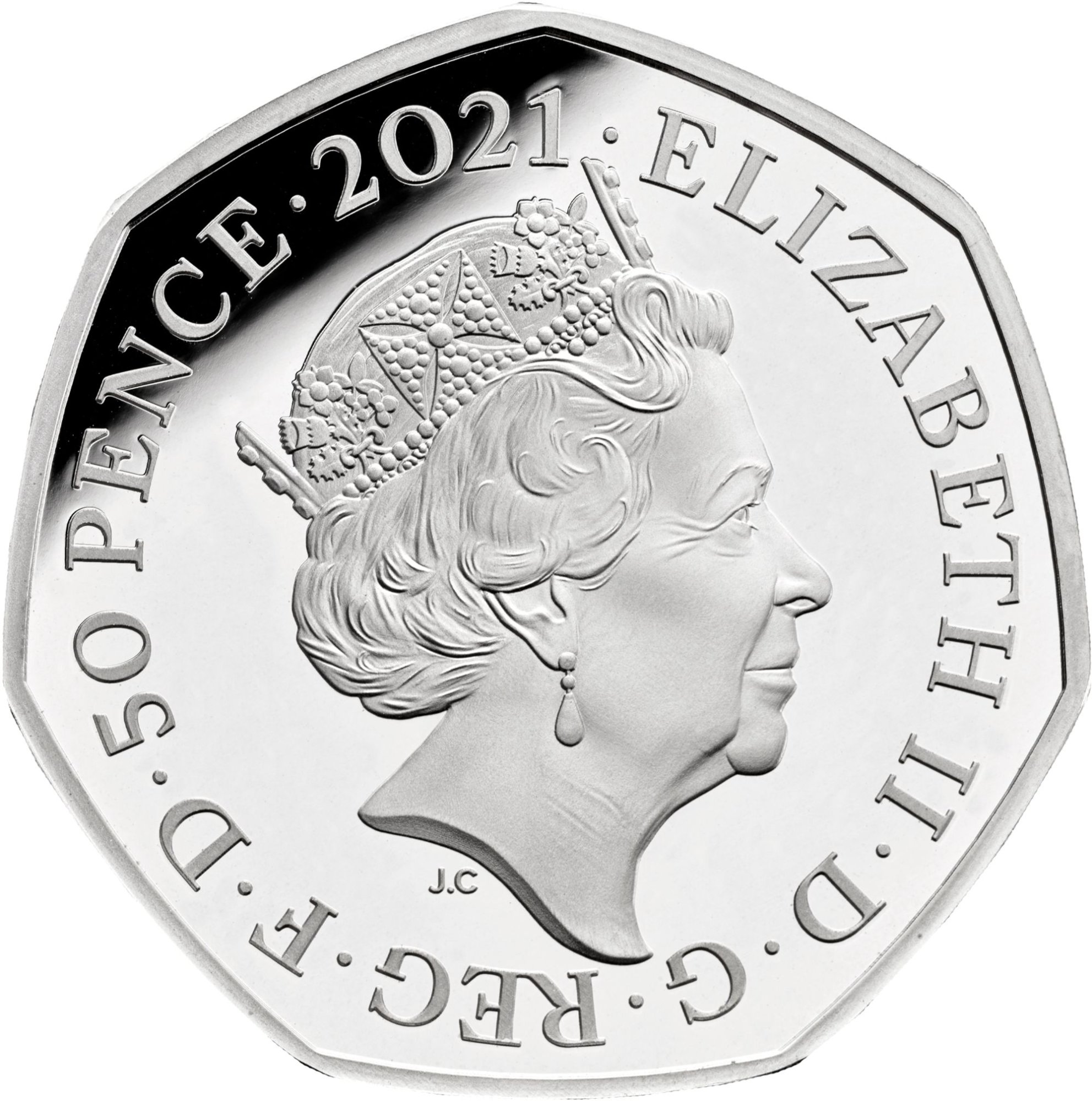 50 Pence - Elizabeth II Insulin; Silver Proof obverse