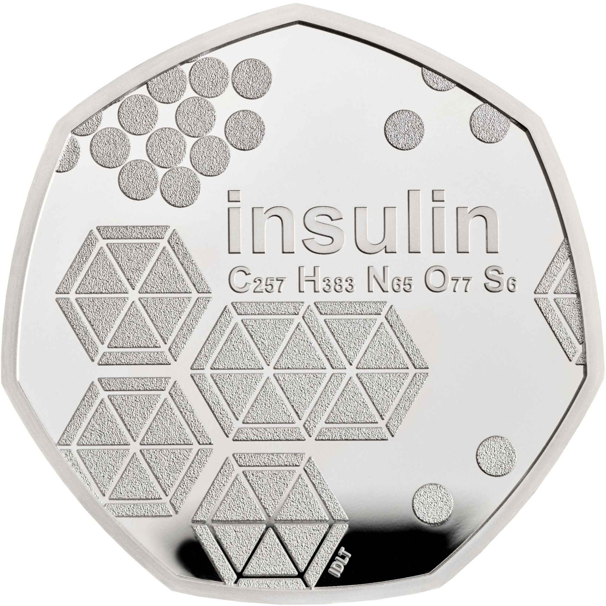 50 Pence - Elizabeth II Insulin; Silver Proof reverse