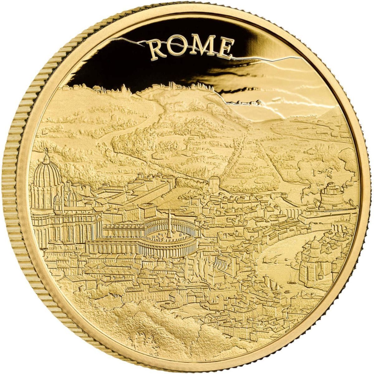 100 Pounds - Elizabeth II Rome; Gold Proof reverse