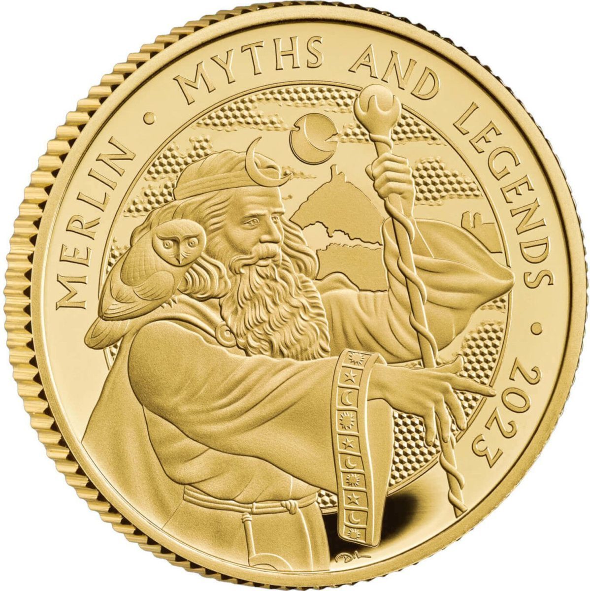 25 Pounds - Charles III Merlin; Gold Proof reverse