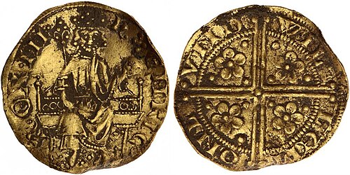 1 Gold Penny - Henry III obverse