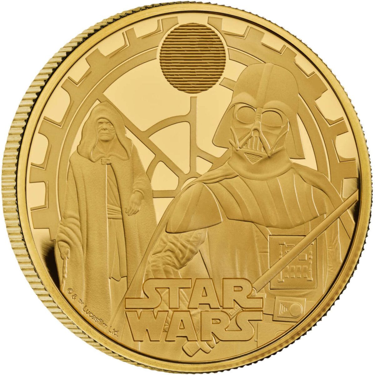 100 Pounds - Charles III Darth Vader and Emperor Palpatine; Gold Proof reverse