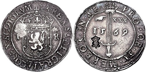 ⅔ Ryal - James VI (1st Coinage, Countermark of 1578) obverse