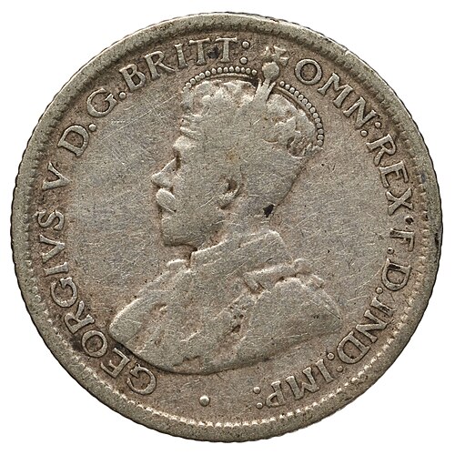 3 Pence - George V (1st issue; incl. Maundy) obverse