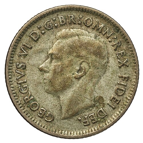 3 Pence - George VI (without 'IND:IMP') obverse