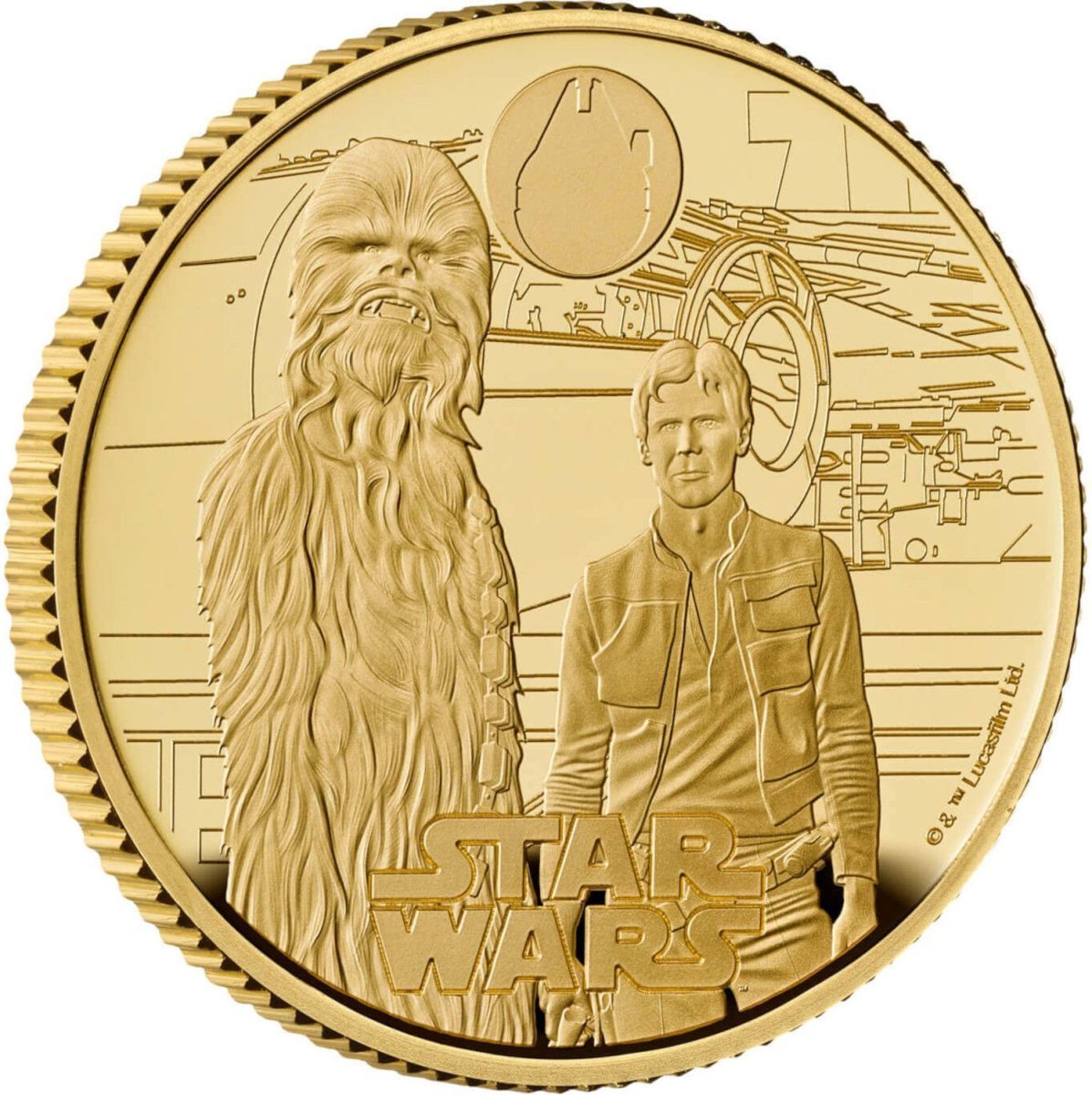 25 Pounds - Charles III Han Solo and Chewbacca; Gold Proof reverse