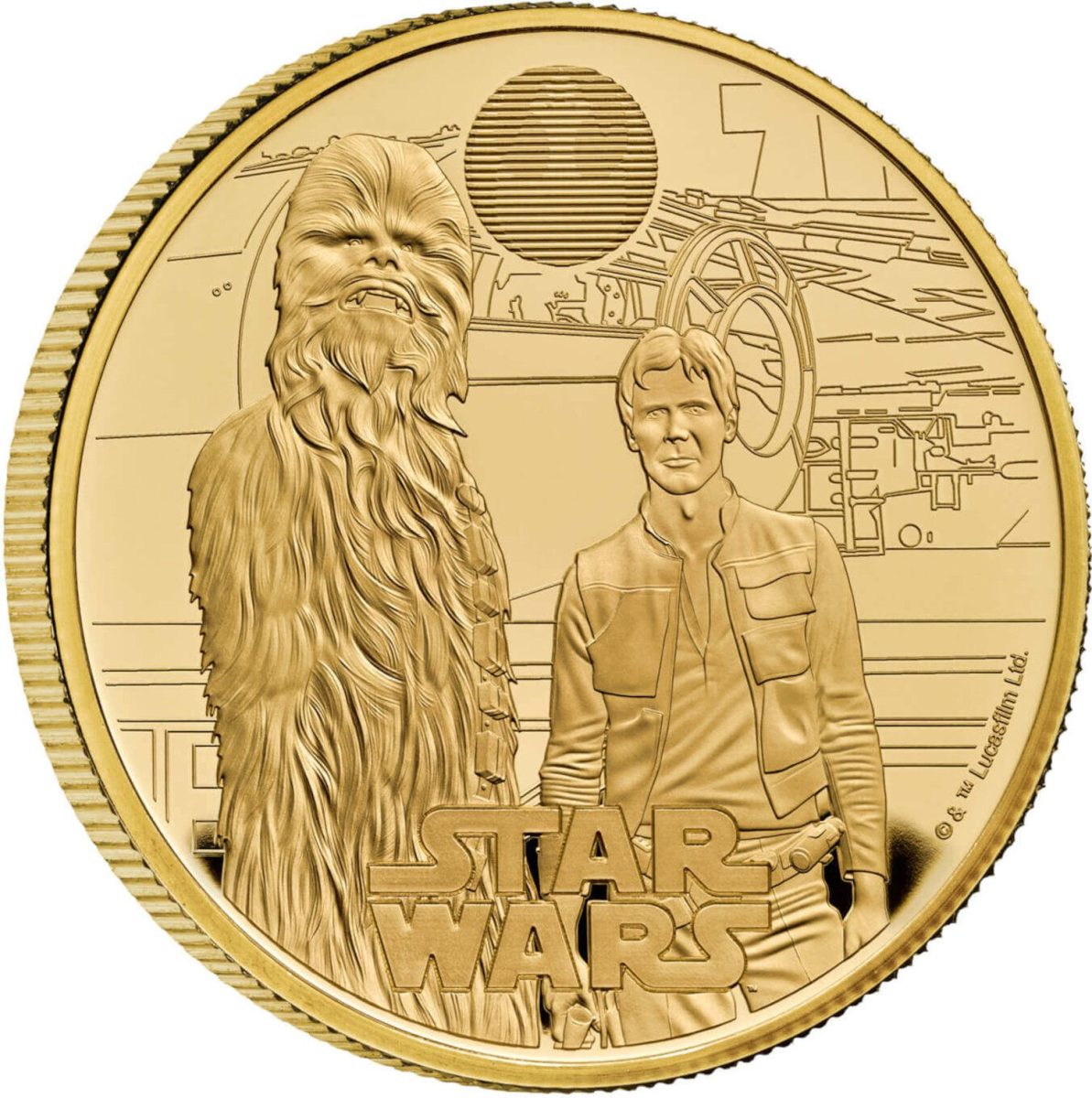 100 Pounds - Charles III Han Solo and Chewbacca; Gold Proof reverse