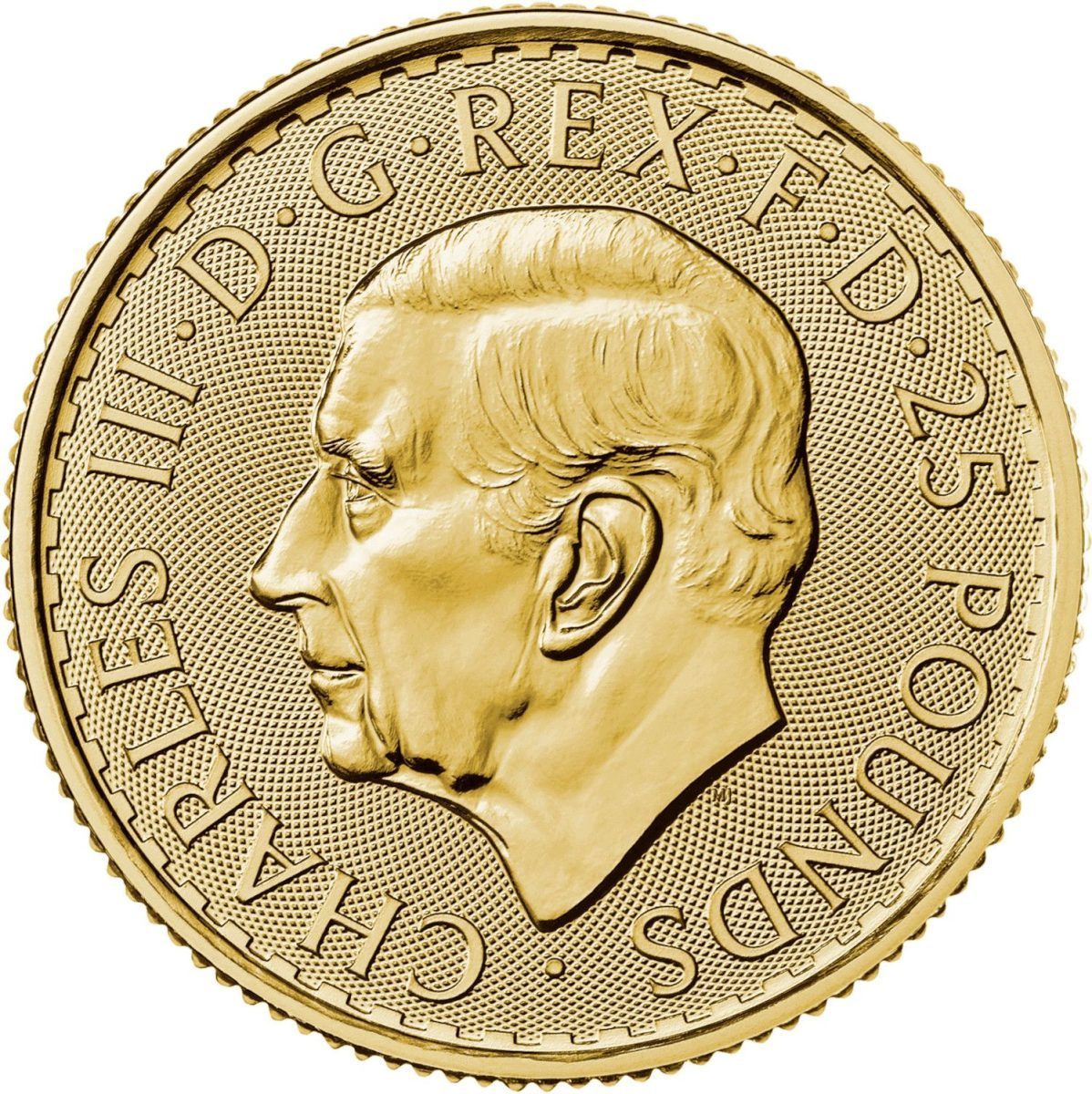 25 Pounds - Charles III Gold Standard; 1/4 oz Fine Gold obverse