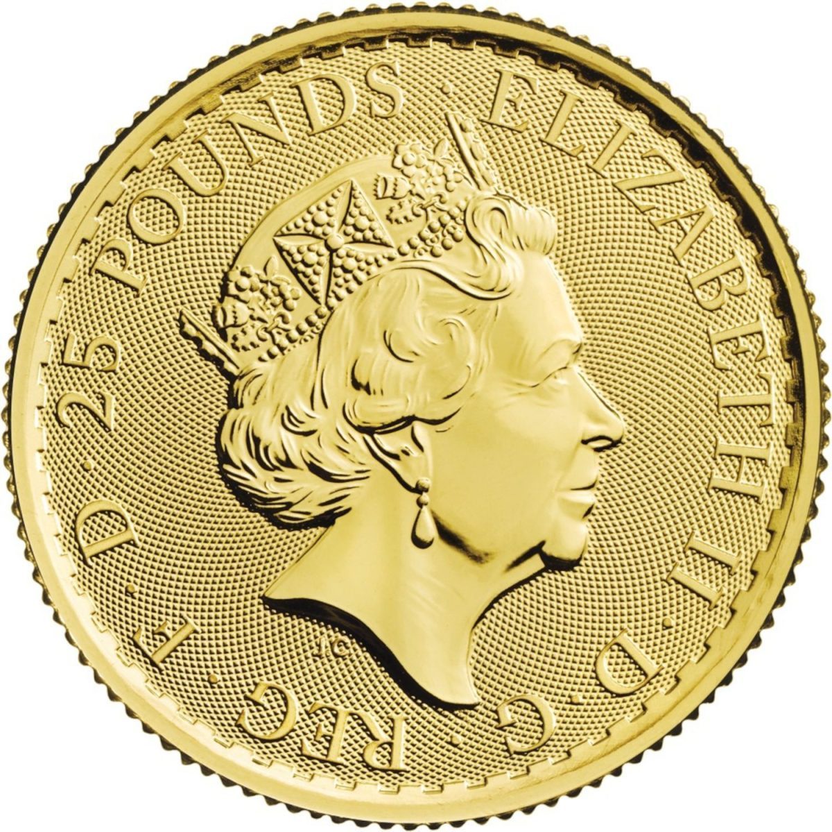25 Pounds - Elizabeth II Posthumous; Mayflower; 1/4 oz Fine Gold obverse