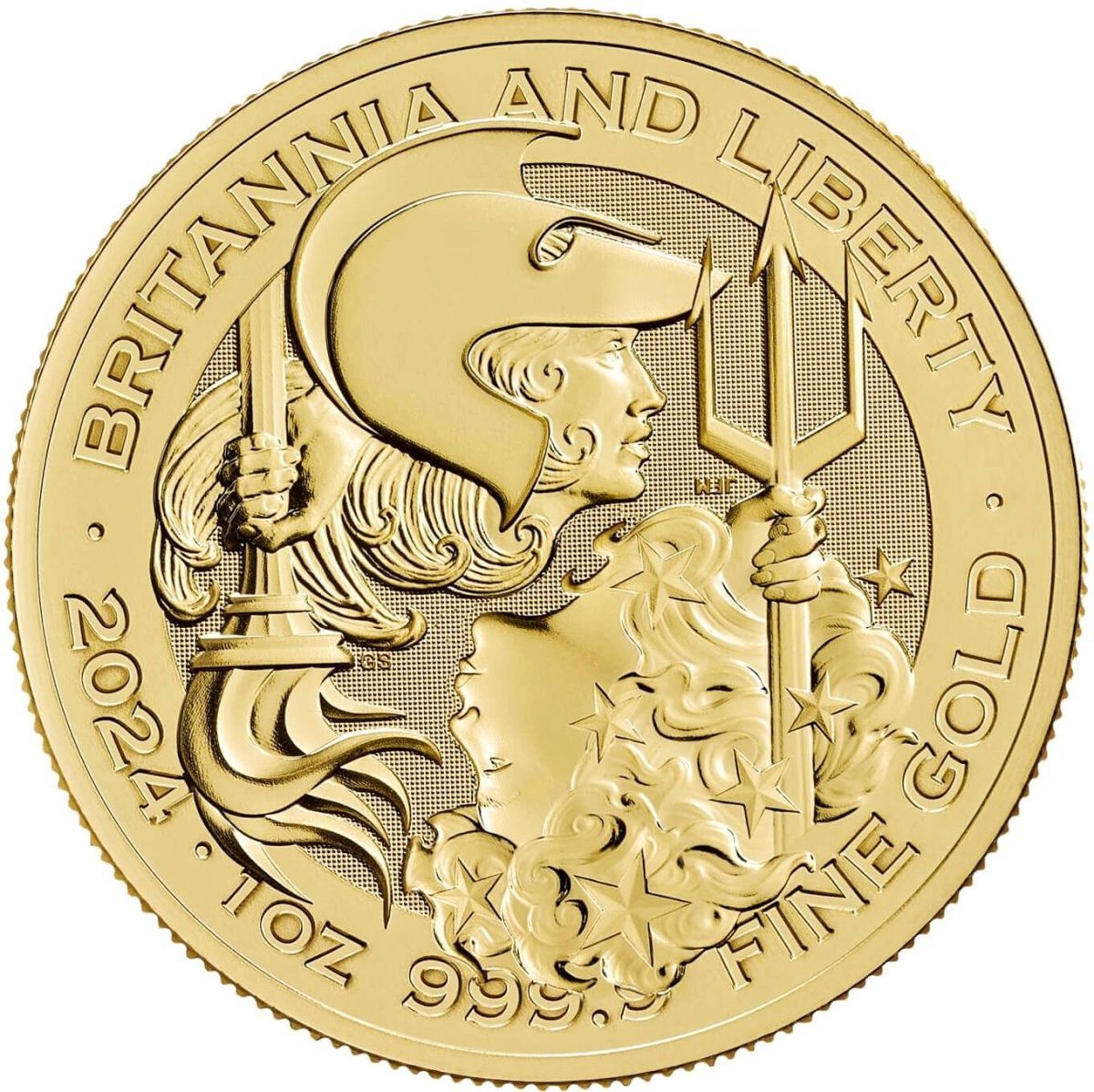 100 Pounds - Charles III (Britannia & Liberty; 1 oz Fine Gold)