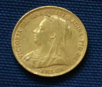 1893 Queen Victoria Old (Veiled) Head Sovereign