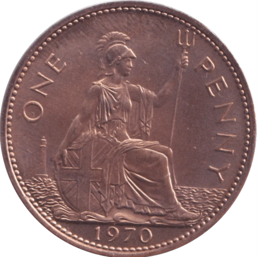 1 Penny - Elizabeth II (1st portrait; without 'BRITT:OMN') obverse
