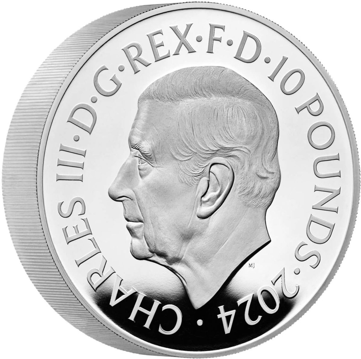 10 Pounds - Charles III Waterloo Medal - Allied Leaders; Silver Piedfort obverse