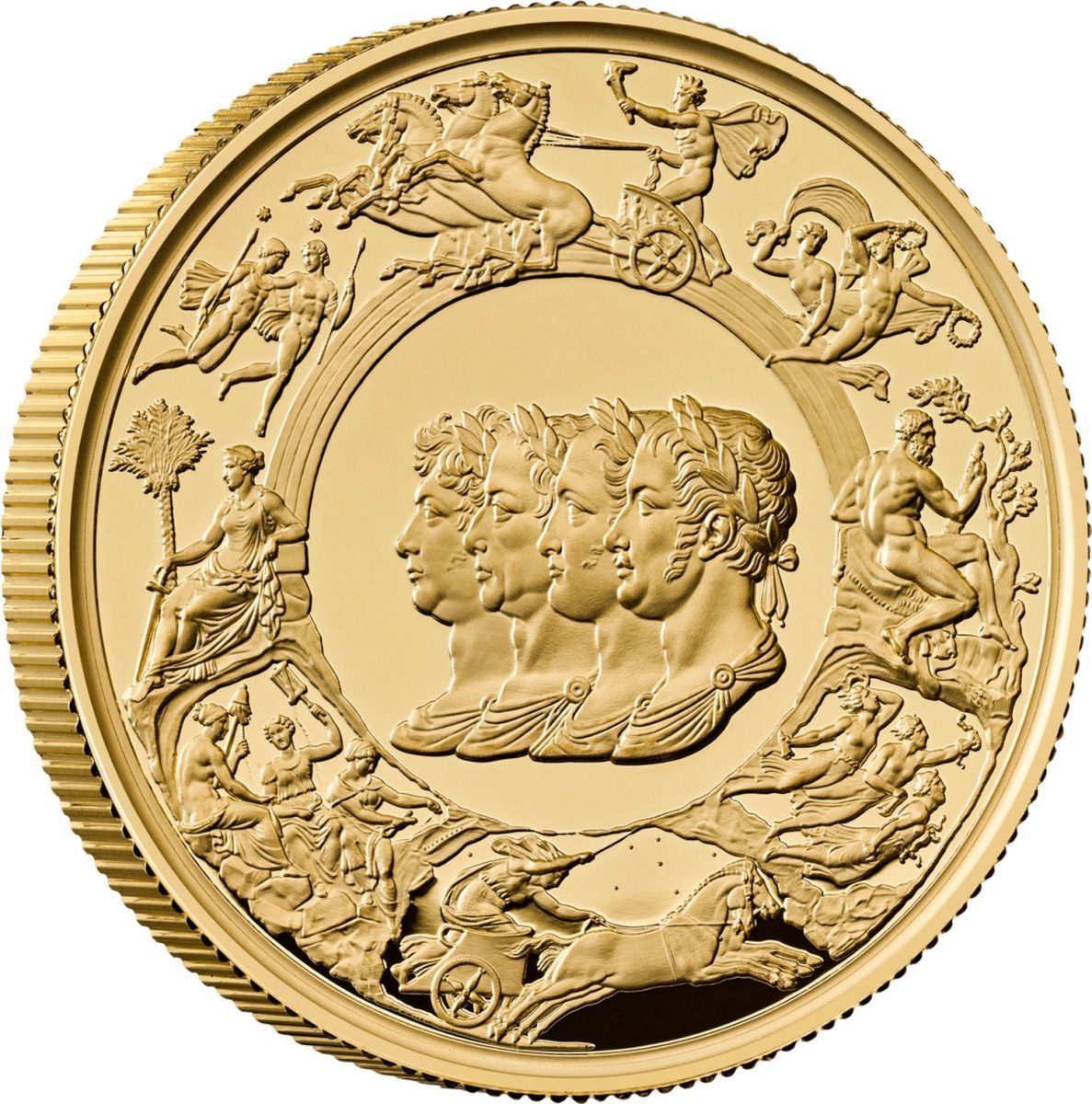 1000 Pounds - Charles III Waterloo Medal - Allied Leaders; Gold Proof