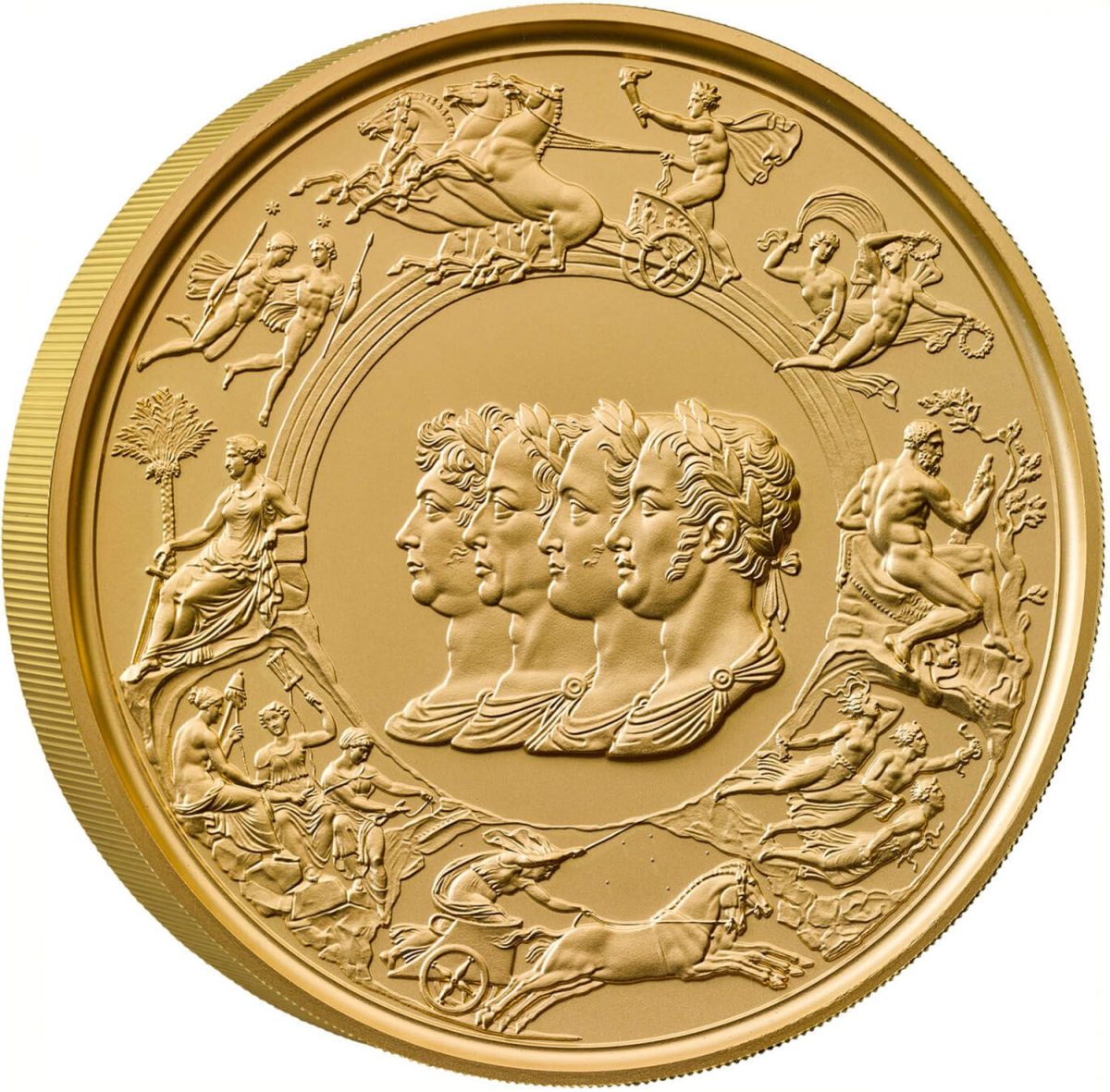 2000 Pounds - Charles III Waterloo Medal - Allied Leaders; Gold Proof