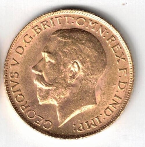 ½ Sovereign - George V obverse
