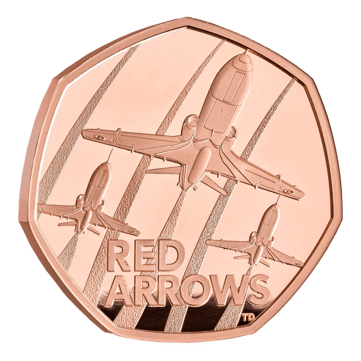 50 Pence - Charles III Red Arrows; Gold Proof reverse