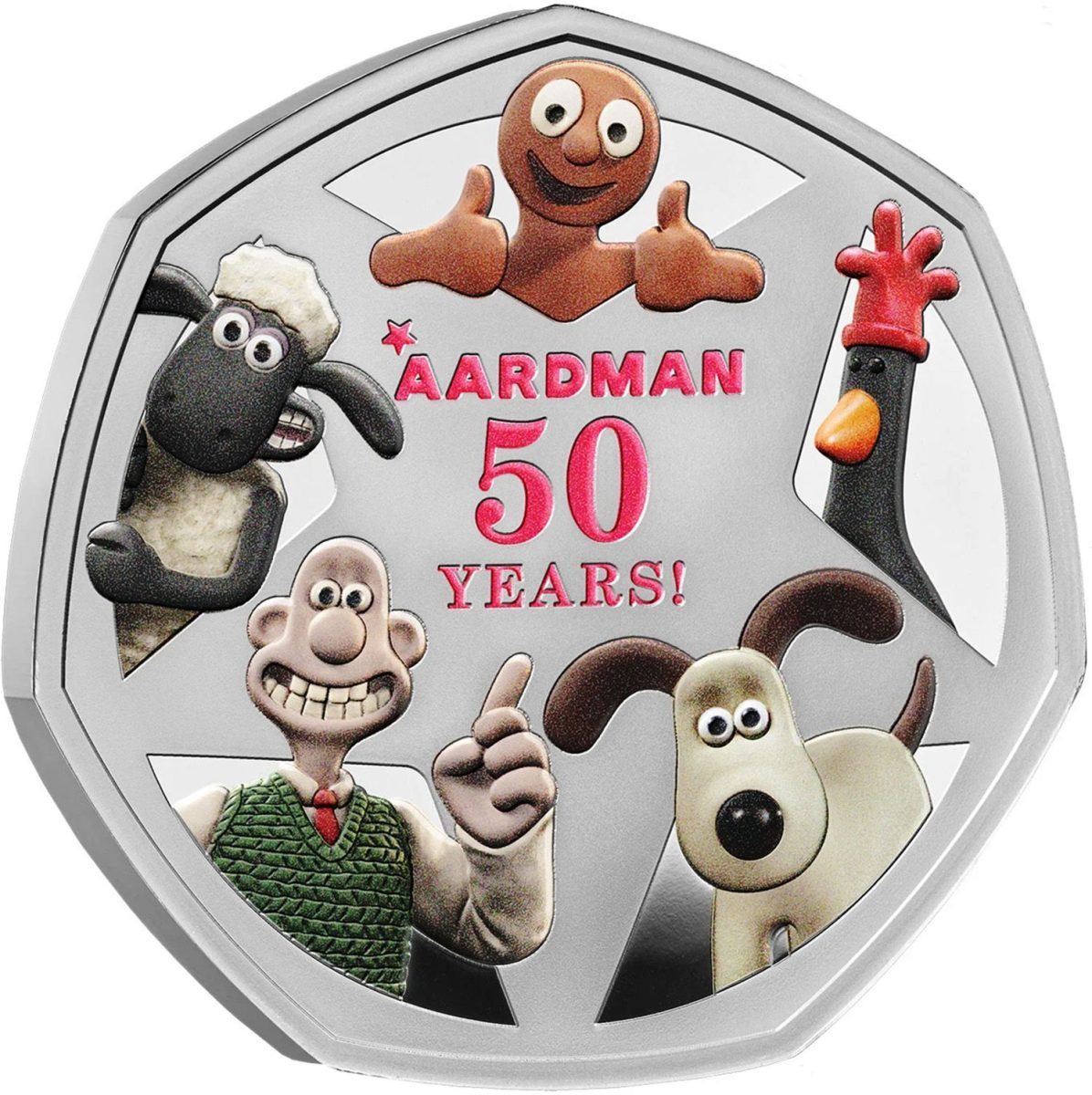 50 Pence - Charles III (Aardman Animations; Silver Proof)