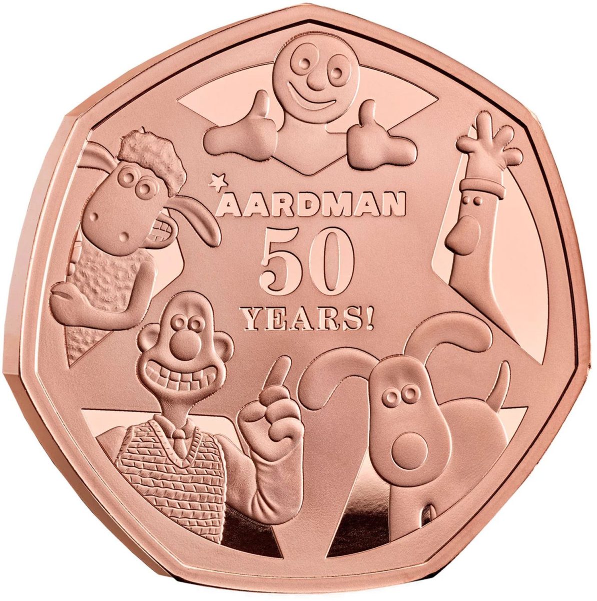 50 Pence - Charles III (Aardman Animations; Gold Proof)