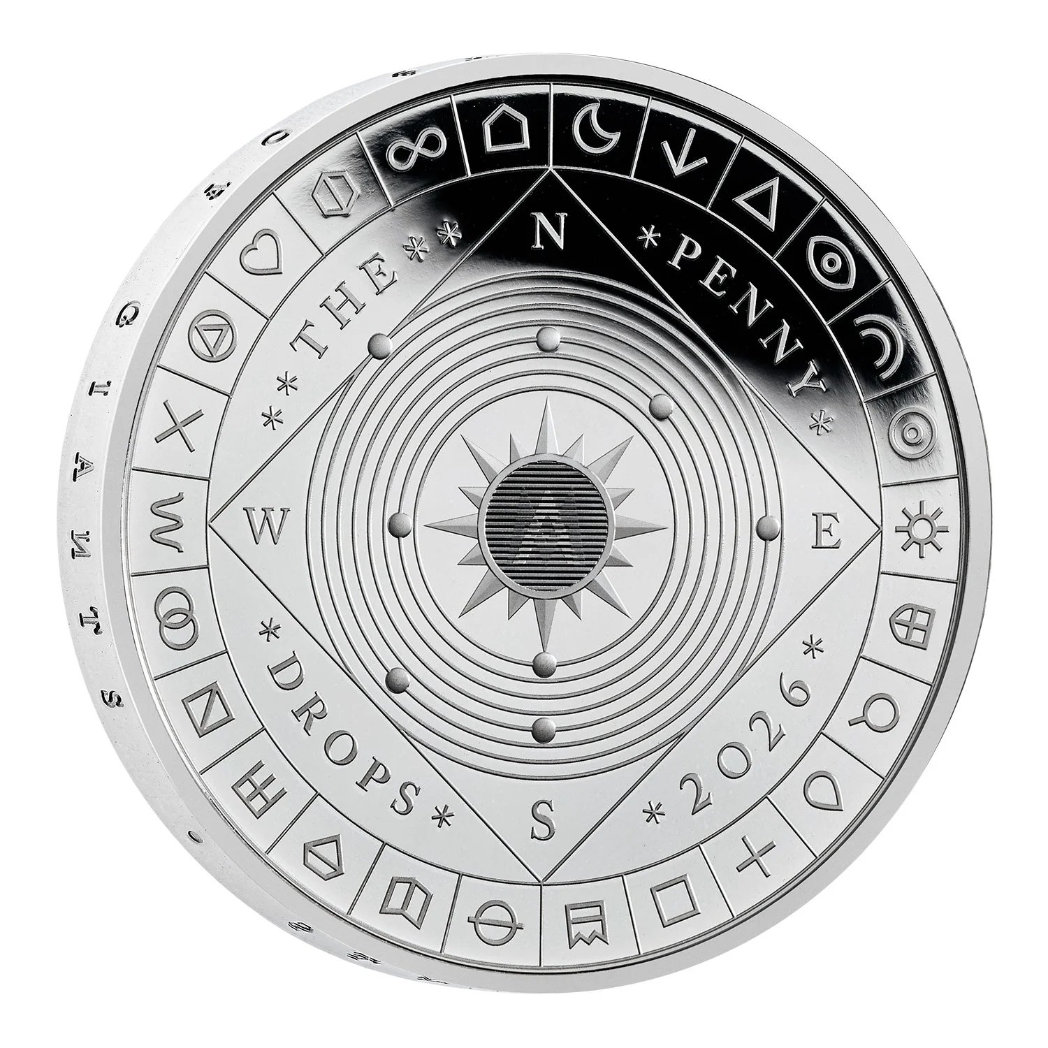 5 Pounds - Charles III The Penny Drops; Silver Proof reverse