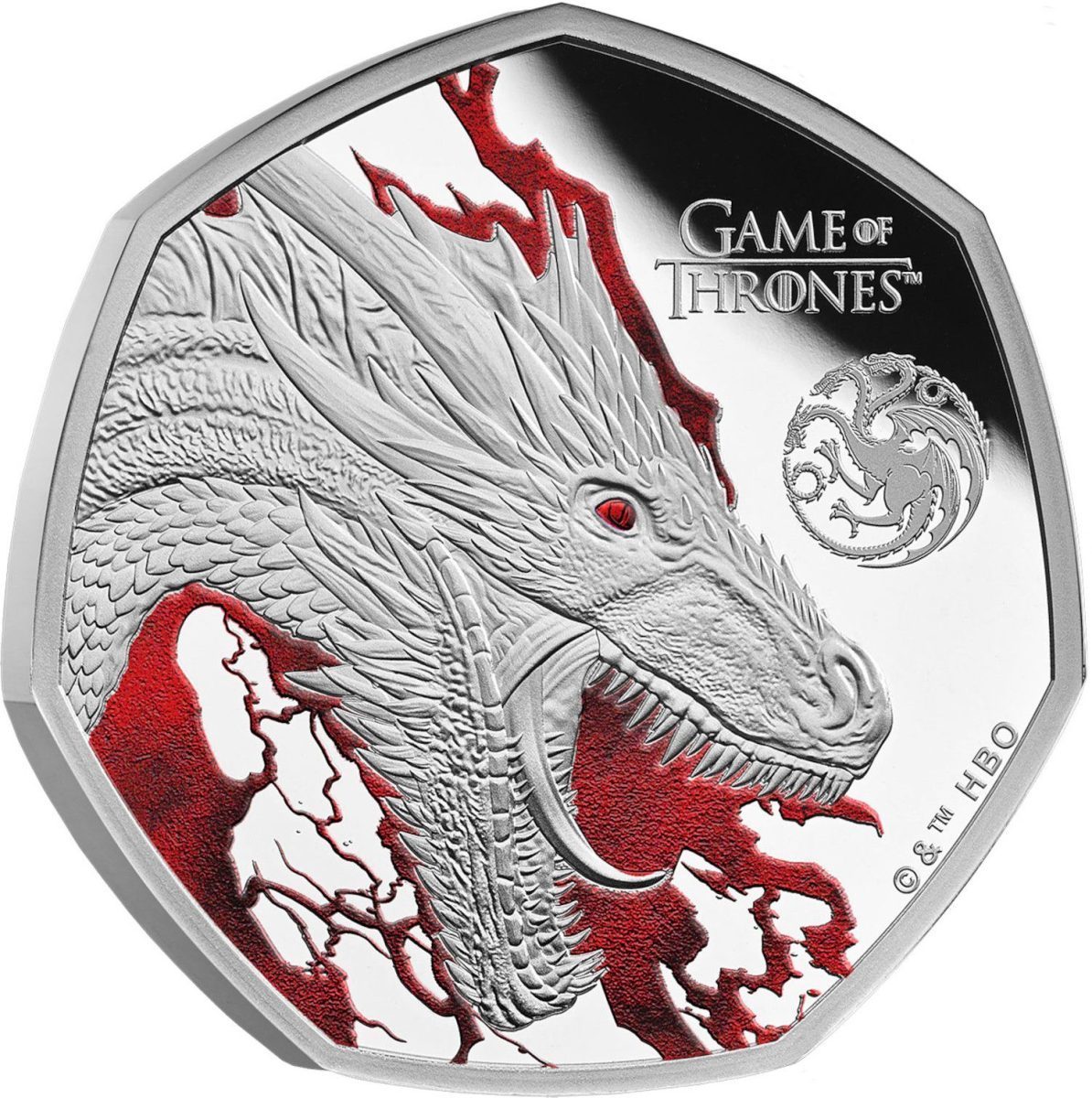 50 Pence - Charles III (Game of Thrones - Fire; Silver Proof)