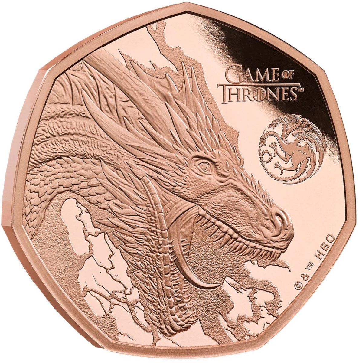 50 Pence - Charles III (Game of Thrones - Fire; Gold Proof)