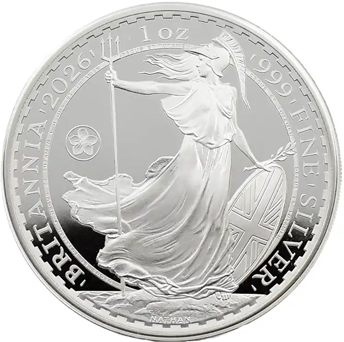 2 Pounds - Charles III (1 oz Fine Silver; Sakura Privy) reverse