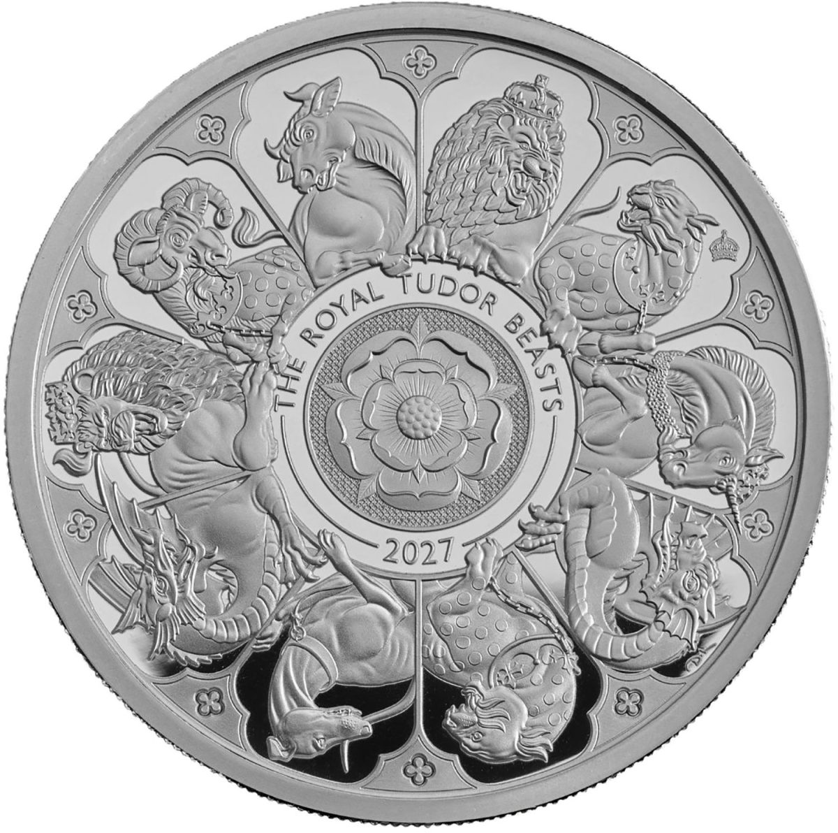 100 Pounds - Charles III (The Tudor Beasts Completer; Platinum Proof) reverse