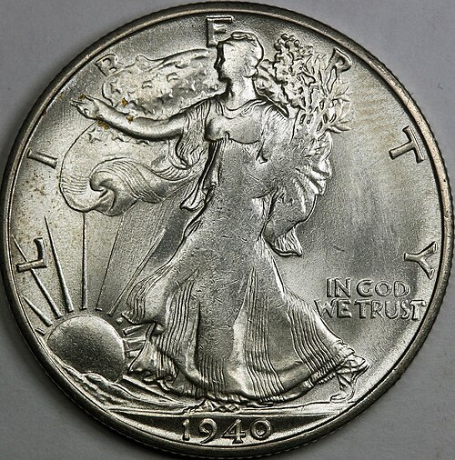 Walking Liberty Half Dollar 1940 obverse