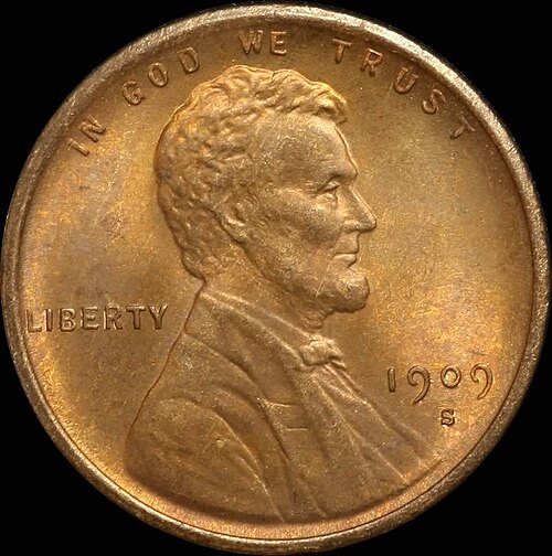 Lincoln Cent (Wheat Reverse) 1909 VDB obverse