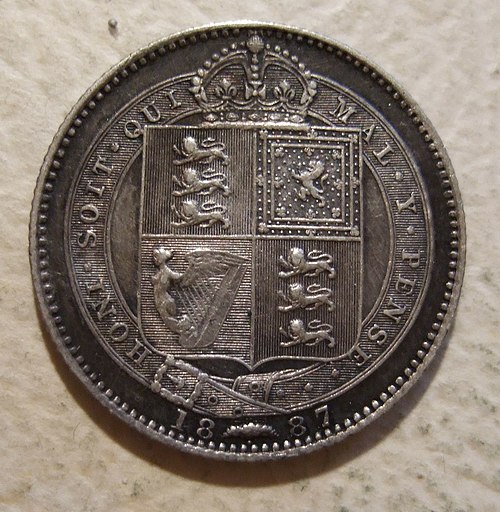 1887 Queen Victoria Jubilee Sixpence