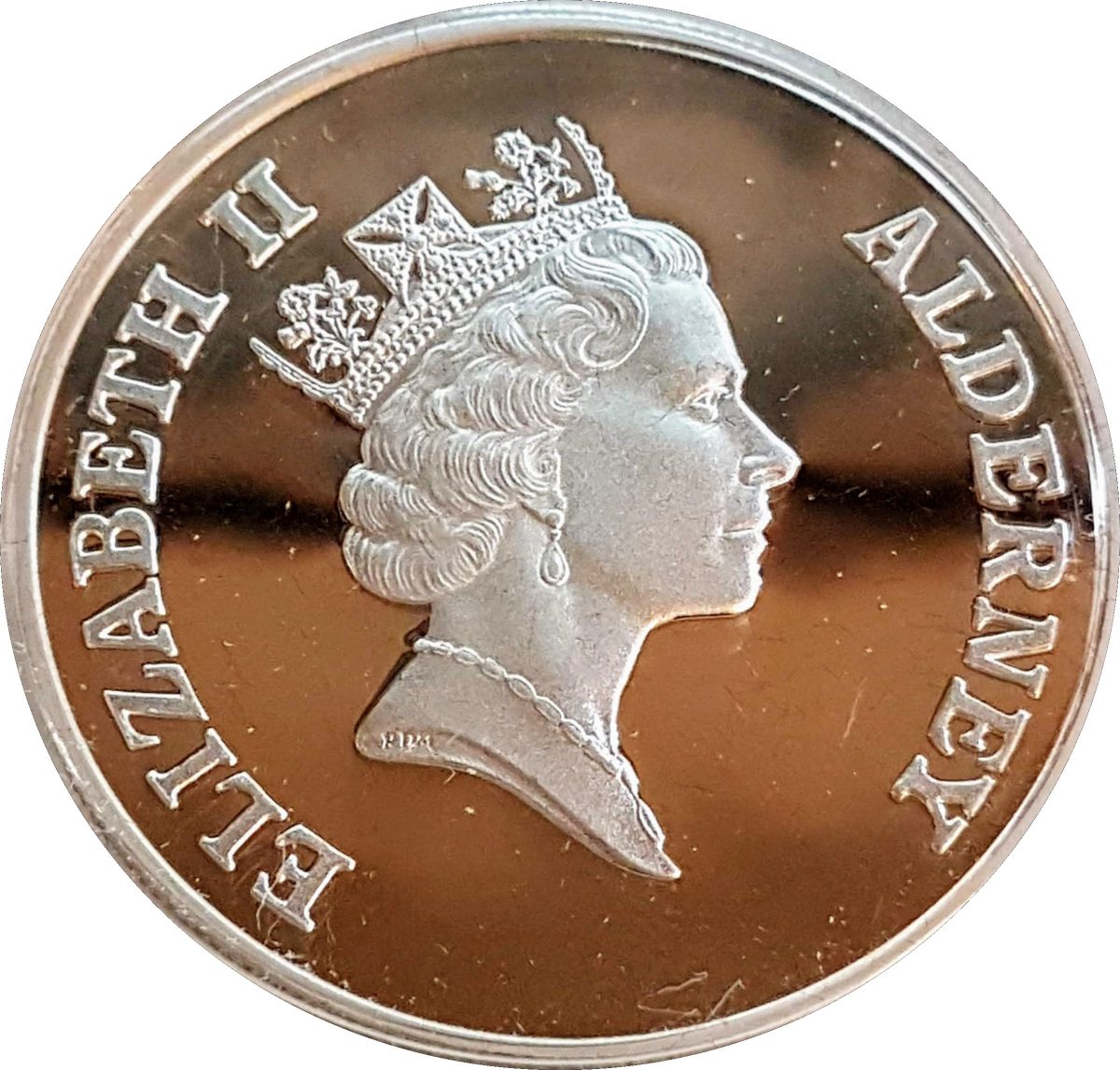 Alderney 2 Pounds - Elizabeth II Islander's Return; Silver Proof Issue obverse