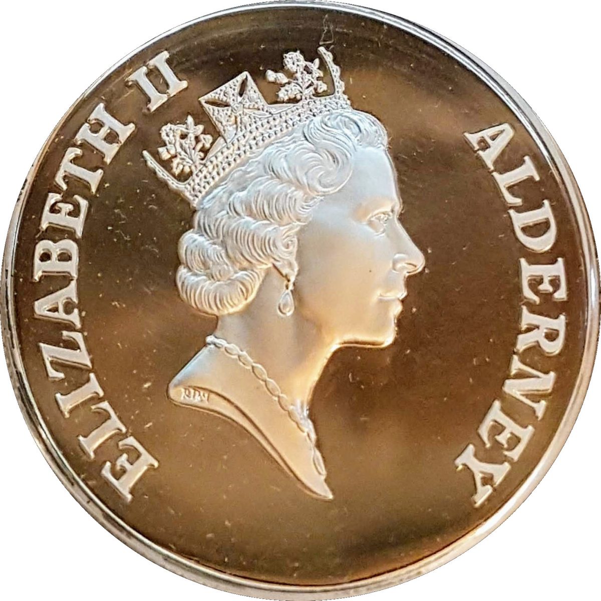 Alderney 5 Pounds - Elizabeth II Queen Elizabeth's 70th Birthday; Silver Proof obverse