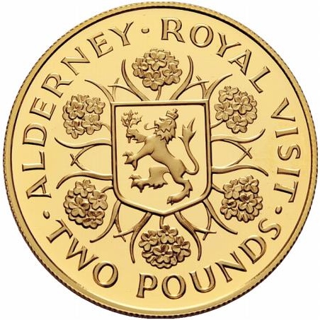 Alderney 2 Pounds - Elizabeth II Royal Visit; Gold Proof Issue