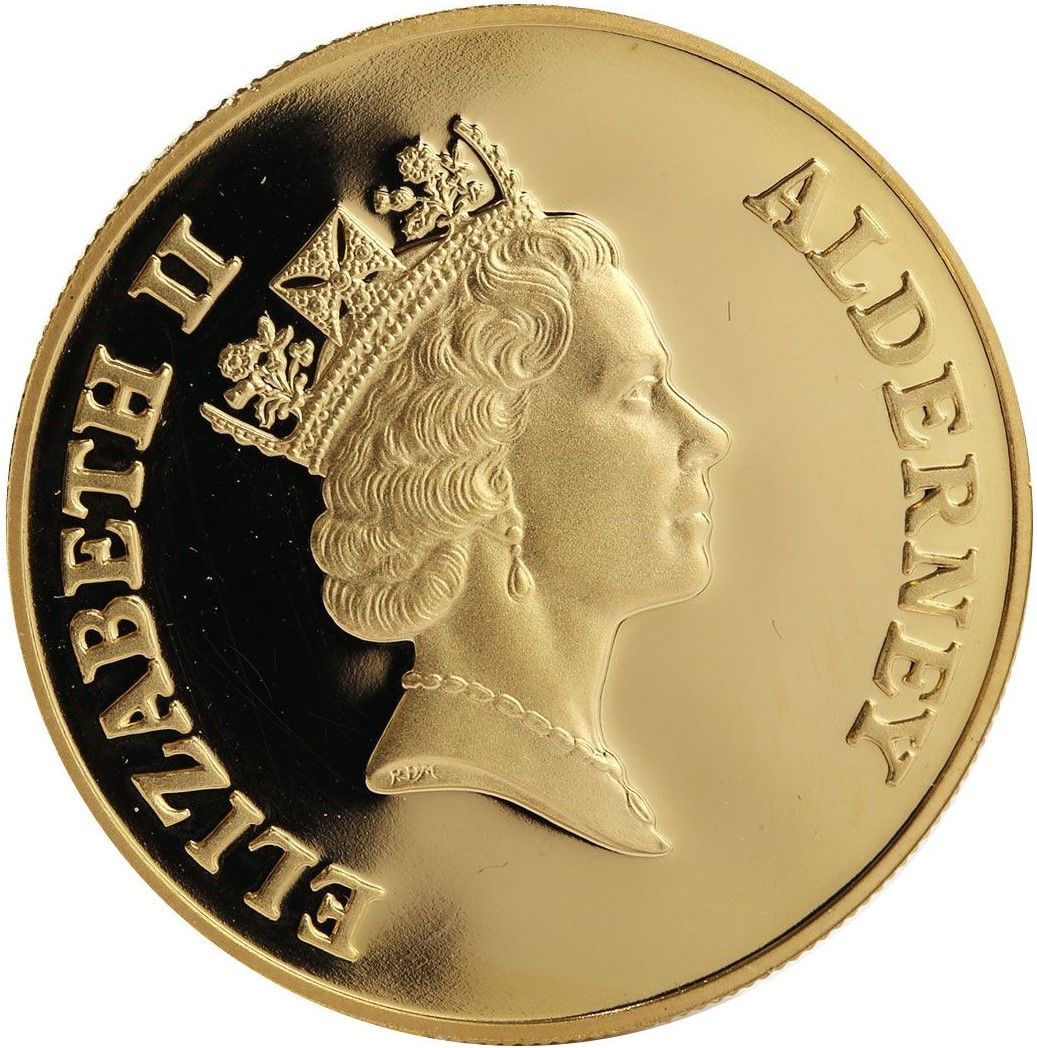 Alderney 2 Pounds - Elizabeth II Islander's Return; Gold Proof Issue obverse