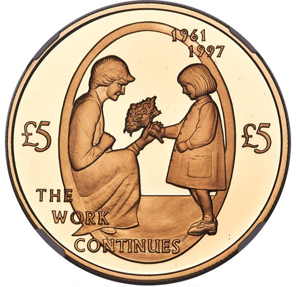 Alderney 5 Pounds - Elizabeth II 5th Anniversary Death of Princess Diana