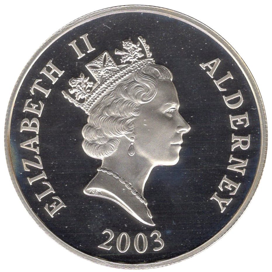 Alderney 5 Pounds - Elizabeth II Prince William; Silver Proof obverse