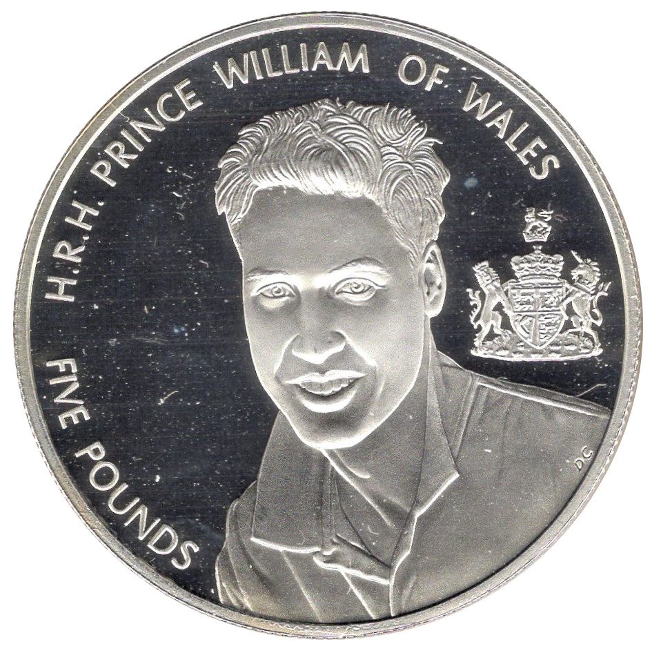 Alderney 5 Pounds - Elizabeth II Prince William; Silver Proof
