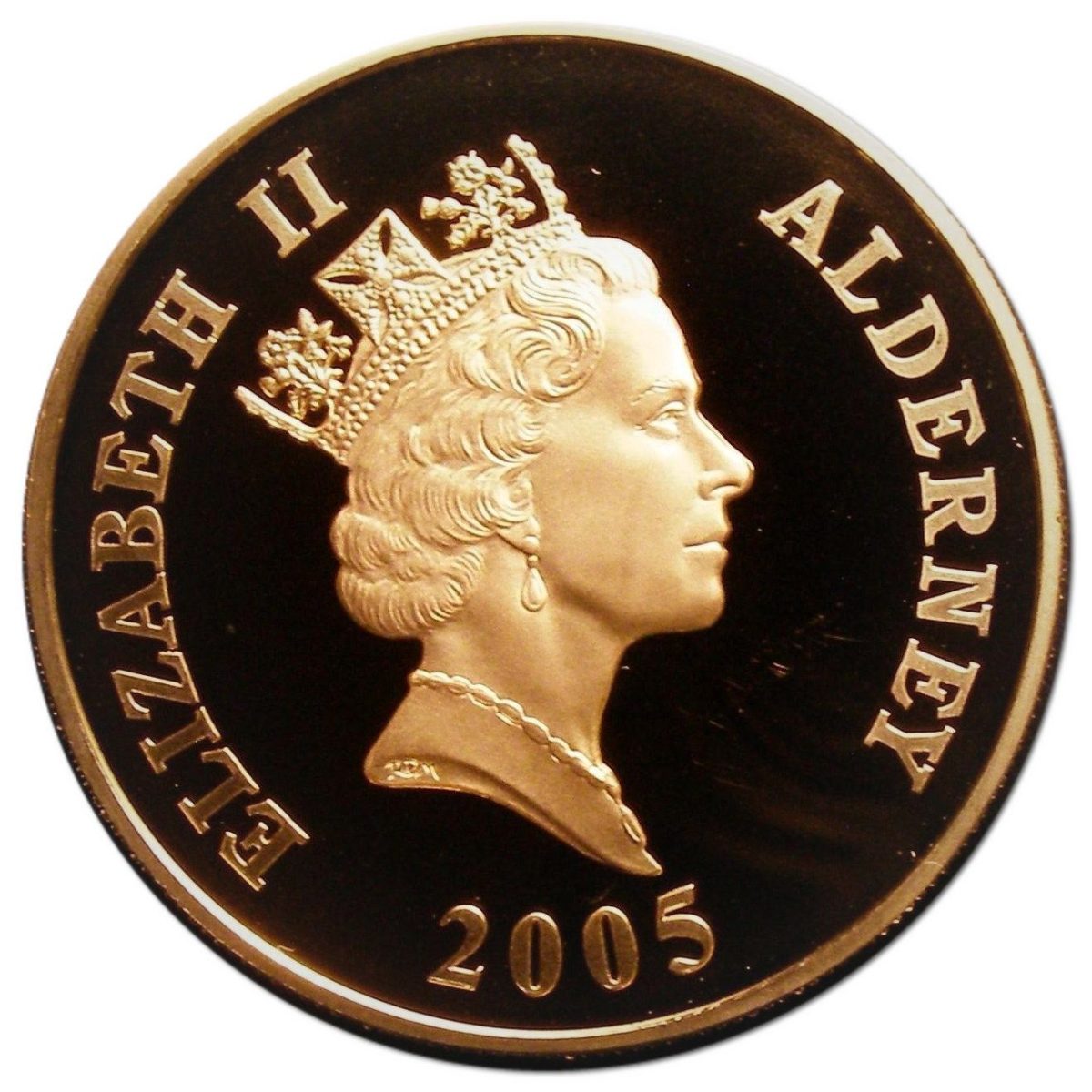 Alderney 5 Pounds - Elizabeth II Sir Winston Churchill; Gold Proof obverse