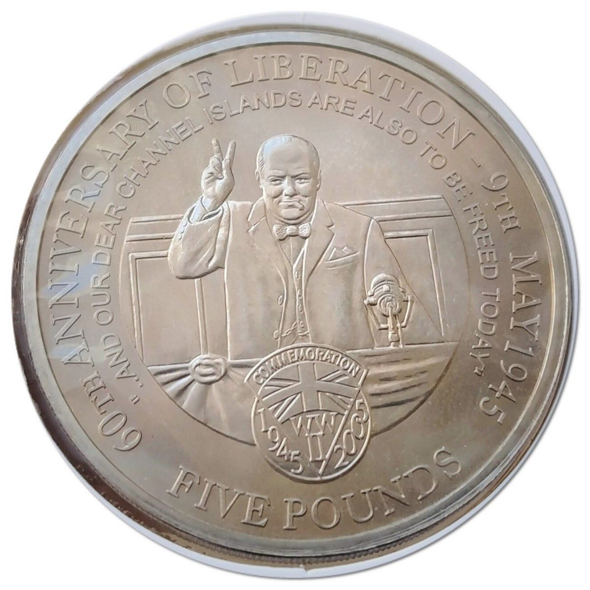 Alderney 5 Pounds - Elizabeth II Sir Winston Churchill reverse