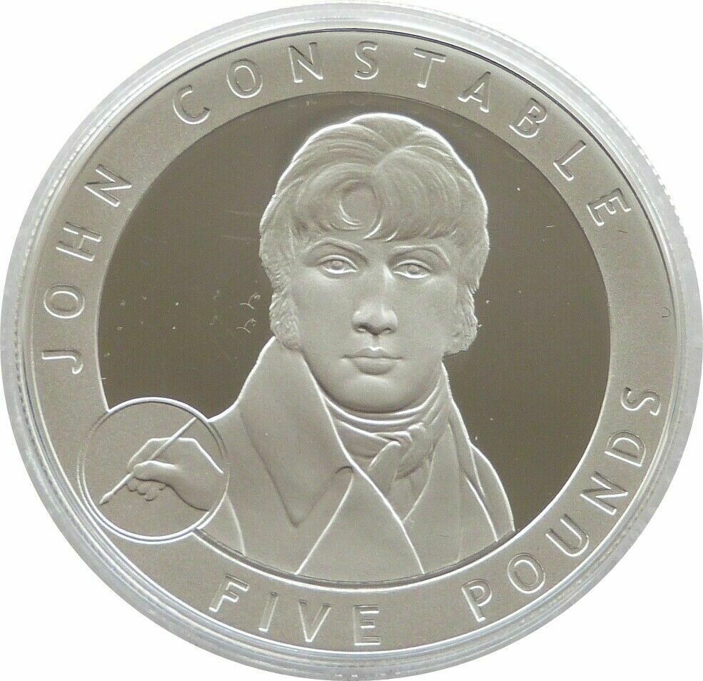 Alderney 5 Pounds - Elizabeth II John Constable; Silver Proof Issue reverse